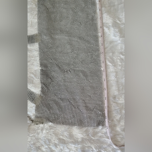 Cropped Silver Rhinestone Party Tank Top, OSFA - Picture 15 of 17